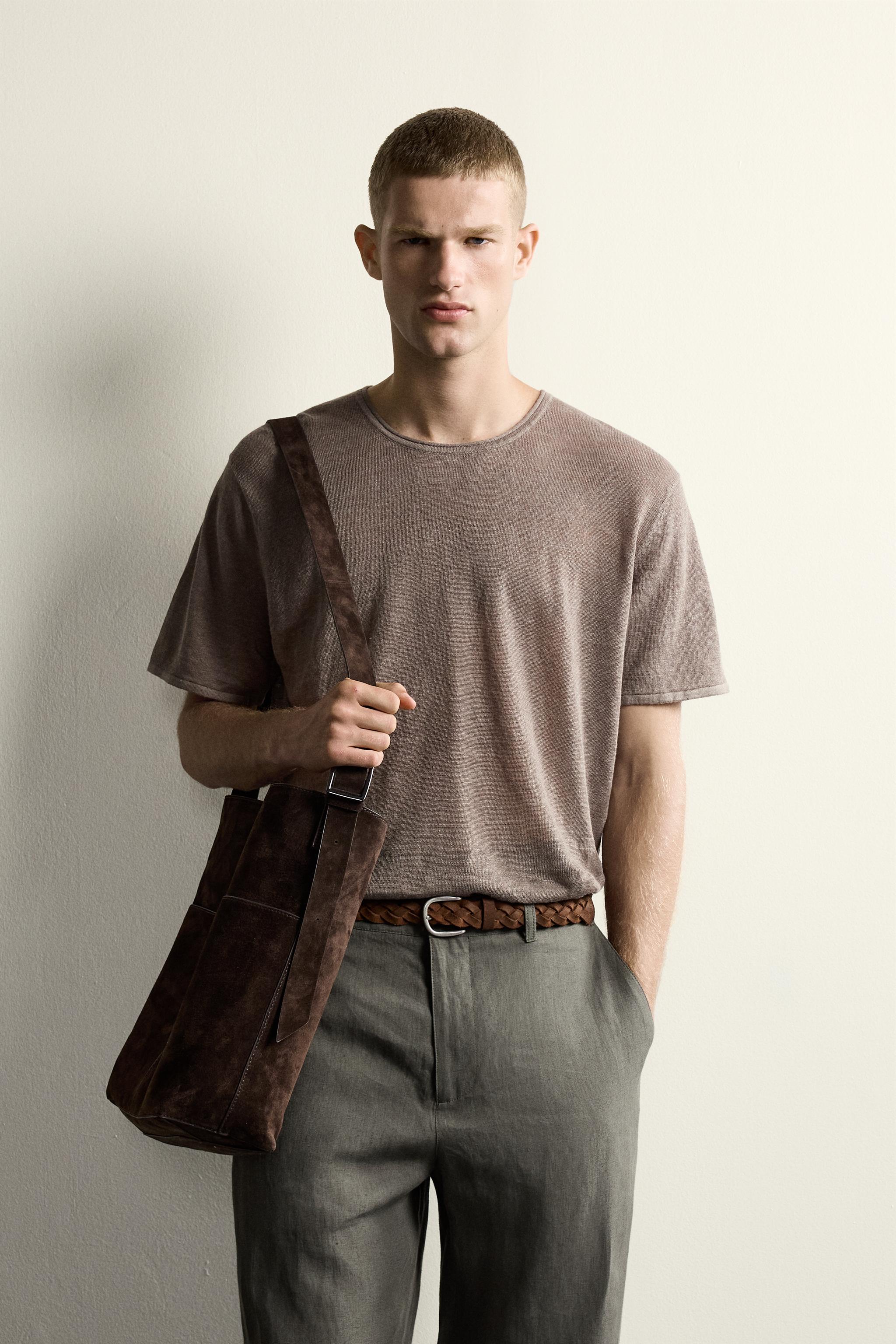 100% LINEN RELAXED FIT KNIT T-SHIRT